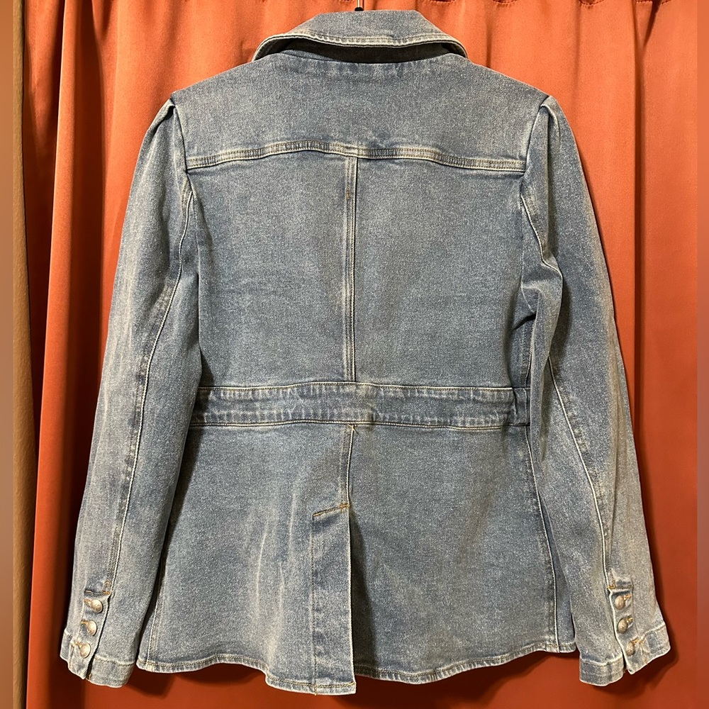 Elie Tahari Denim Jacket Blazer Womens Size 10 - Picture 2 of 14